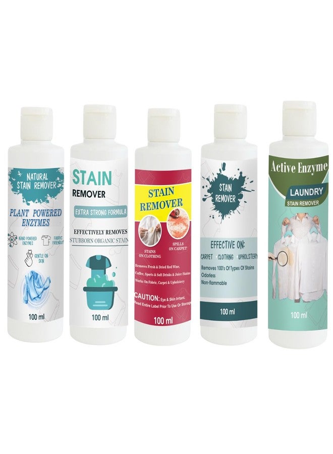 TOOVUS Stain Remover Combo Pack of Shirt, Doll, Red, Sky and Pista Stain Remover | Multi-Surface Cleaning Solution for Clothes, Fabrics, Upholstery (100 g Each) - Image 1